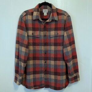 Traditional Fit LL BEAN Plaid Chamois Shirt Apple Cinnamon L REG